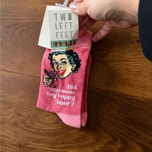 Two Left Feet Retro Pink Socks